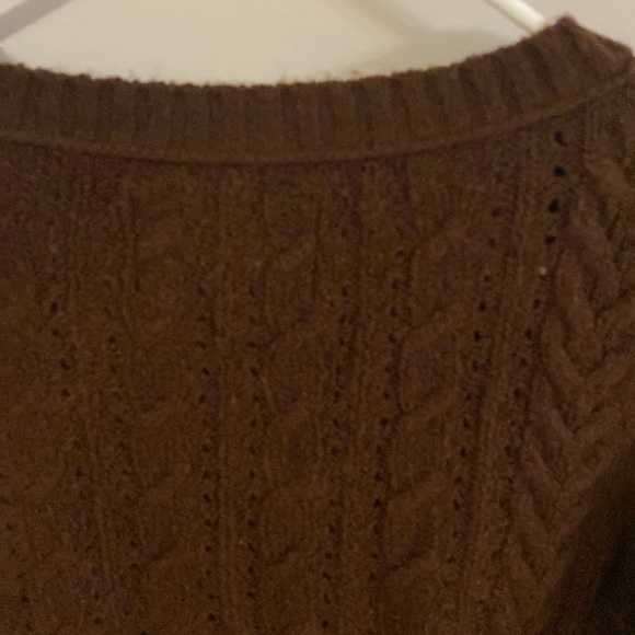 American Eagle Outfitters brown cable knit sweater cardigan - Picture 3 of 7